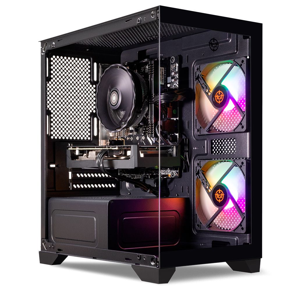 PC Gamer Completo Fenrir III, AMD Ryzen 5 5500, Radeon RX 580 8GB, 16GB DDR4, SSD 480GB + Monitor + Kit Periféricos