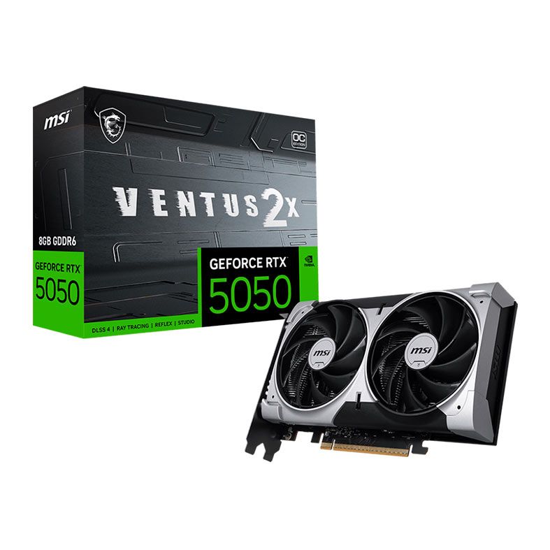 Placa de Video MSI GeForce RTX 5050 Ventus 2X OC, 8GB, GDDR6, 128-bit, G5050-8V2C-NAC