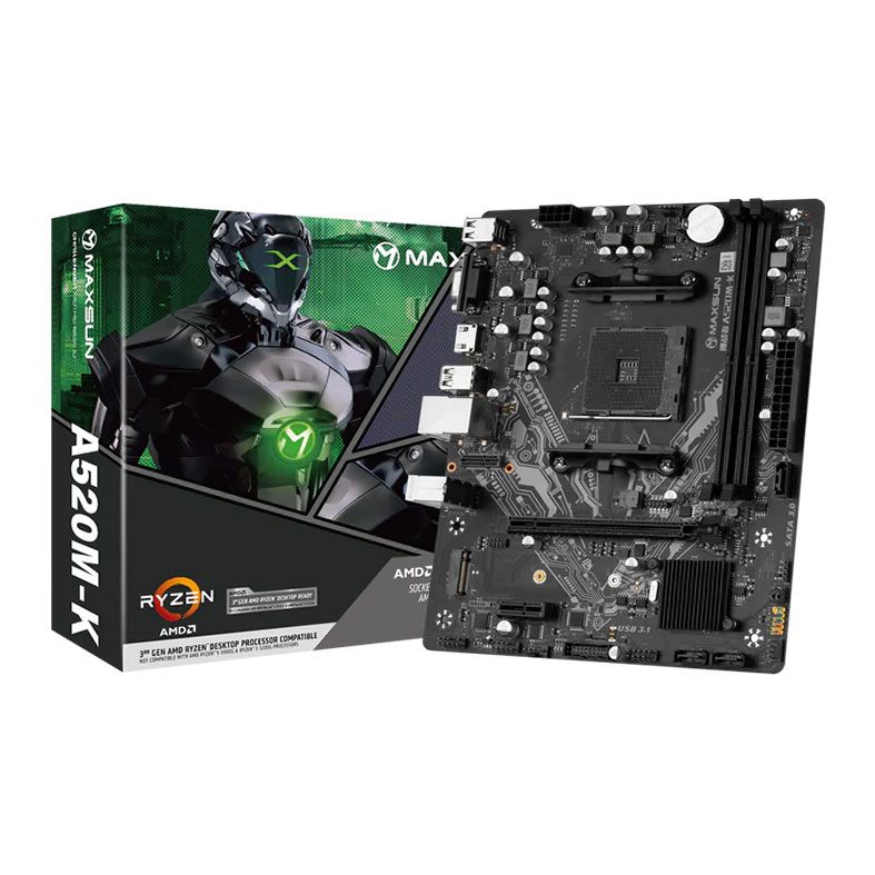 Placa Mae Maxsun Challenger A520M-K, DDR4, Socket AMD AM4, M-ATX, Chipset AMD A520, MS-CHALLENGER-A520MK