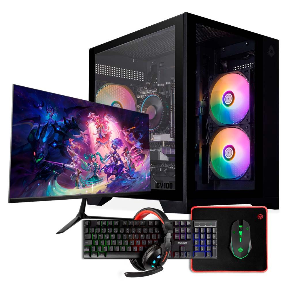 PC Gamer Completo GM-021, Intel Core i5, Radeon RX 580 8GB, 16GB DDR3, SSD 480GB + Monitor + Kit Periféricos